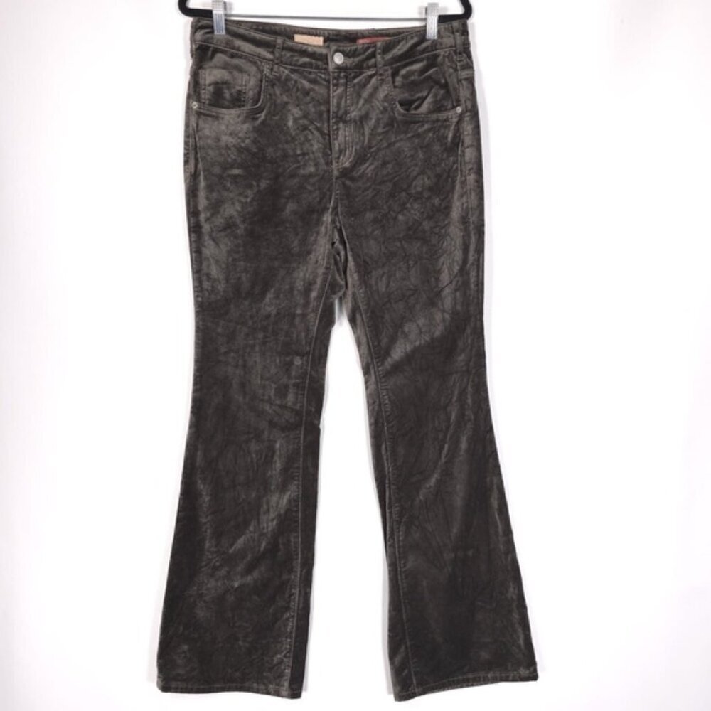 Anthropologie Pilcro Women’s Demilune Boot Velvet Flare Jeans MOSS Size 31